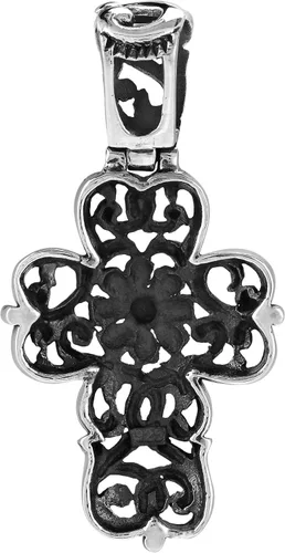 Vista 3 de Intertwine Flower Swirl Cruz Plata de ley 925colgante de filigrana