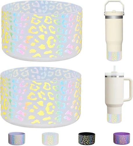 Vista 35 de WK IEASON 2 Piezas Protector de Base Tipo Bota para Vaso Stanley Quencher Adventure 40oz y Stanley IceFlow 20oz 30oz y Compatible con Botella de 3D