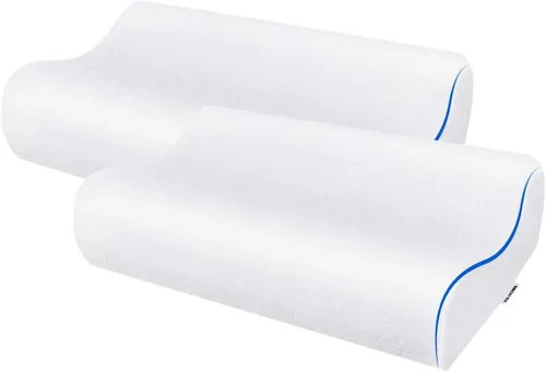 Vista 9 de Restwel almohada de bambú con espuma viscoelástica, duerma mejor, alivio para el dolor de cuello o migrañas Almohada hipoalergénica fresca que ayuda