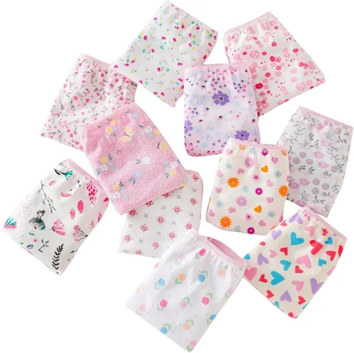 Vista 4 de Ropa interior de algodón transpirable para bebés y niñas, ropa interior suave surtida, paquete de 6