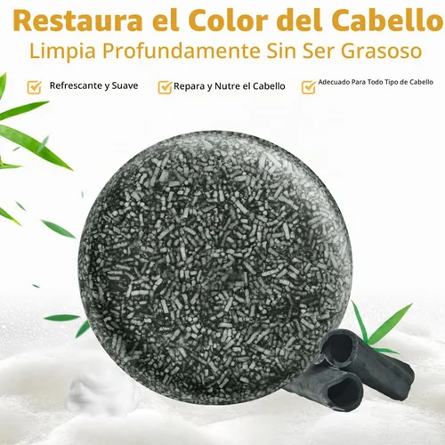 Vista 5 de TPTAL Barra inversa de cabello gris, jabón negro para cobertura de cabello gris, barra de champú para oscurecer el cabello natural, champú