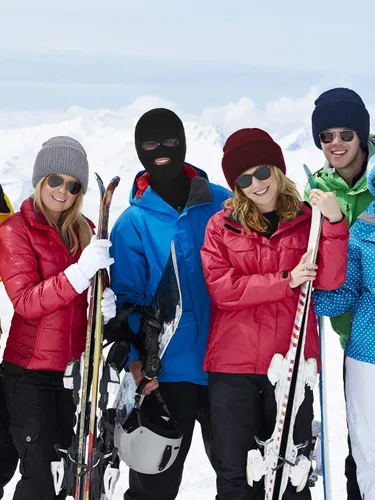 Vista 5 de Blulu 4 Pieces Warm Full Face Cover Ski Winter Mask Balaclava Knit Full Face Mask for Men Women Outdoor Sports