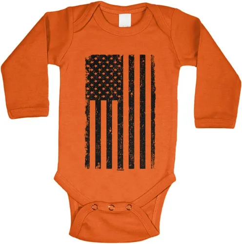 Vista 24 de Tcombo Bandera americana negra envejecida - Body de Estados Unidos Negro - Lámina dorada