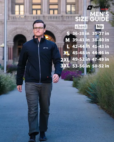 Vista 7 de Men's Bluetooth Heated Jacket with Battery Pack Included - App Control Soft Shell Coat with Hand Warmers 7.4V