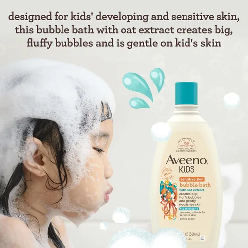 Vista 9 de Aveeno Kids Baño de Burbujas para Piel Sensible 19.2 Onzas