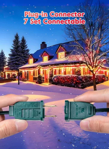 Vista 6 de Brightown - Cadena de luces de Navidad C9 al aire libre, luces LED de hadas facetadas de fresa, luces de cadena extensibles, certificadas por UL