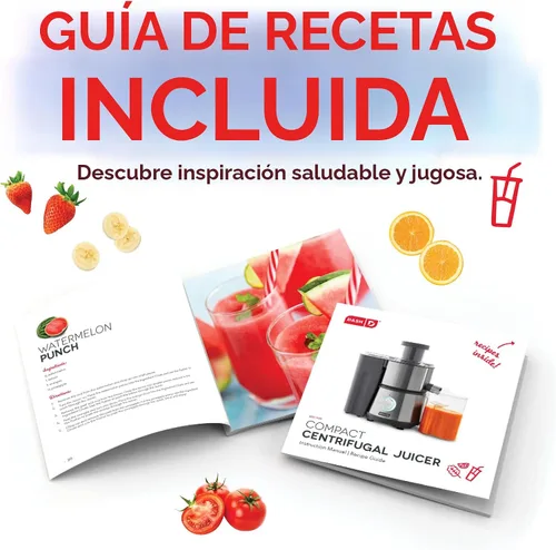Vista 6 de Dash Exprimidor centrífugo, extractor eléctrico de jugo de 350 W de 2 velocidades para frutas y verduras, fácil de limpiar, máquina de exprimir