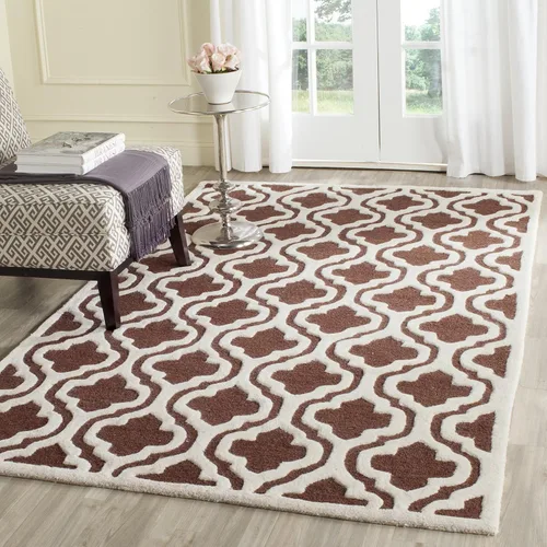 Vista 13 de SAFAVIEH Cambridge Collection CAM132E - Alfombra decorativa de lana marroquí de primera calidad, 2 x 3 pies, color negro y marfil