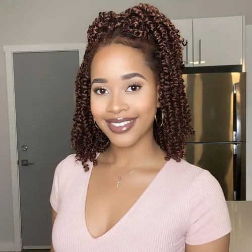 Vista 28 de Fulcrum Pelo de ganchillo Passion Twist de 8 pulgadas, 9 paquetes de cabello pretrenzado y prerrizado para mujeres negras (8 pulgadas