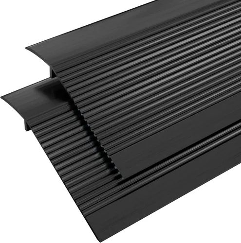 Vista 12 de Tira de transición de piso de metal, umbral de aluminio para puertas, para espacio de 0.4″ a 1.6″, para puertas, azulejos, madera, vinilo Negro