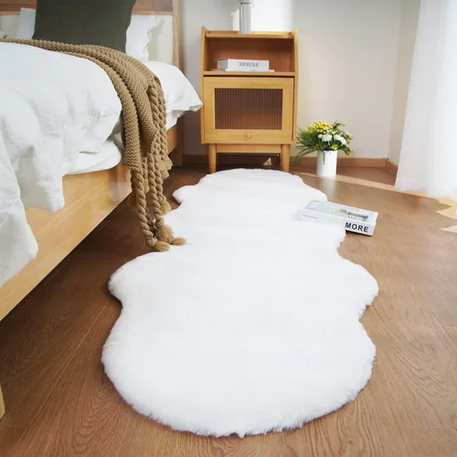 Vista 88 de Ghouse Alfombra ultrasuave de pelo sintético de conejo 2x3, alfombras lavables a máquina para dormitorio, alfombras esponjosas para sala de estar
