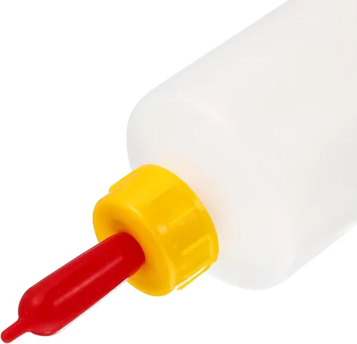 Vista 5 de Yardwe Biberones de cabra 5 unidades, biberones de cordero de 13.5 fl oz con pezones, alimentador de leche de ganado de plástico para cabras
