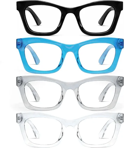 Vista 17 de CCVOO Lentes de lectura elegantes para mujer, anteojos elegantes, lectores de luz azul, tramposos