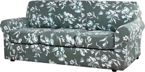 Vista 19 de H.VERSAILTEX Fundas de sofá superelásticas de 2 piezas para fundas de sillón, fundas de silla de sala de estar, con estilo moderno suave y grueso