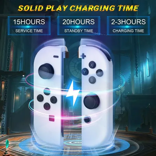 Vista 4 de SWTOTK Joypads - Controlador compatible con Nintendo Switch, controladores inalámbricos izquierdo y derecho Joypad con doble vibración, soporte