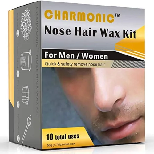 Vista 8 de Kit de cera de nariz de 4.23 oz, kit de cera para el cabello de la nariz con 40 aplicadores, kit de depilación de nariz rápido e indoloro