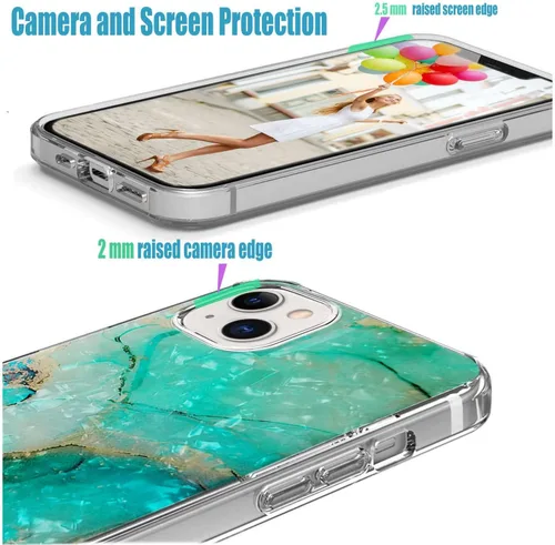 Vista 5 de Funda protectora completa para iPhone 14 Plus para mujeres, niñas y hombres, funda protectora completa a prueba de golpes, delgada, suave de TPU