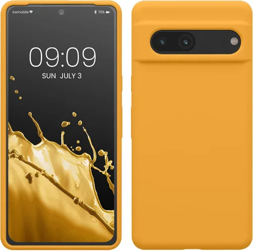 Vista 86 de kwmobile Funda compatible con Google Pixel 7 - Funda de silicona TPU con acabado suave - Piedra antigua