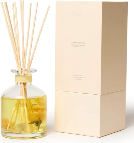 Vista 10 de Benevolence LA Difusor de junco, difusor de aroma de rosa y sándalo para el hogar con varillas difusoras de aceite Colección Sun-Kissed