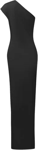 Vista 4 de MINGE Vestido largo sin mangas con un hombro fruncido y abertura alta, elegante, para noche, cóctel, fiesta, verano, vestido largo ajustado