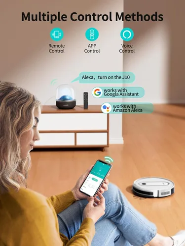 Vista 4 de Robot aspirador y trapeador – Potente succión de 4000 Pa, control de aplicación/Alexa, solución de limpieza 3 en 1 con carga automática, perfecta