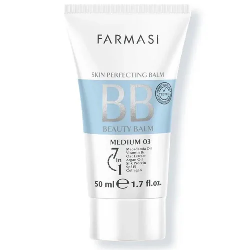 Vista 11 de FARMASi BB Cream Beauty Balm, hidratante tintado con SPF 15, acabado mate ligero, maquillaje facial de cobertura construible, 1.7 onzas líquidas, 01