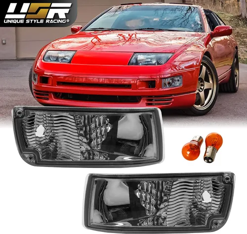 Vista 10 de USR DEPO 90-96 300ZX Luces de señal – JDM estilo cristal transparente todo transparente parachoques delantero luces intermitentes juego con Lente