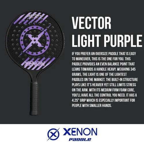 Vista 2 de Vector Light Paddle Tennis Racket By Xenon Paddle Púrpura