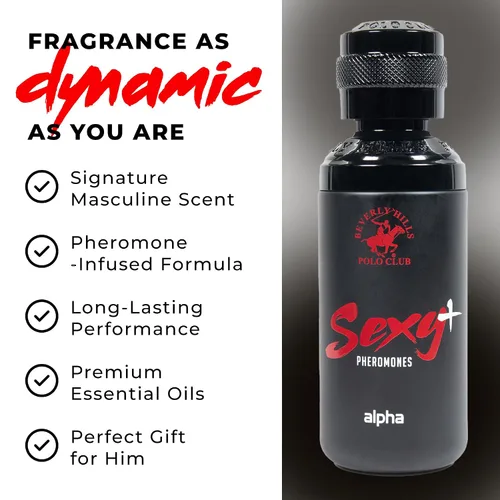 Vista 6 de Beverly Hills Polo Club Sexy + Pheromones Alpha EDP Spray - Colonia de feromonas para hombres con aceites esenciales naturales, aroma fresco
