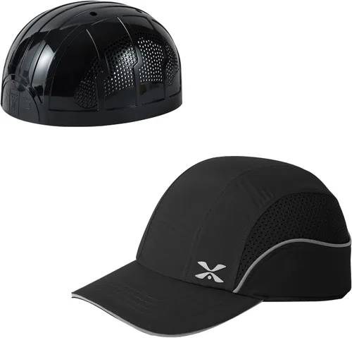 Vista 18 de TIHEEN Gorra de seguridad unisex, estilo gorra de béisbol con rayas reflectantes, ligera y transpirable, gorra de protección para la cabeza