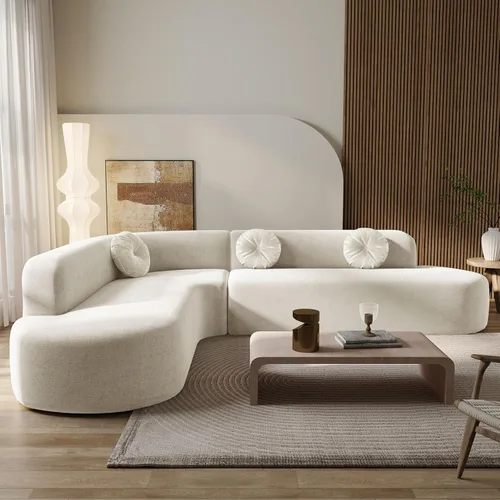 Vista 36 de Sofá Seccional Curvo de 106 pulgadas Sofá de Esponja con Chaise Lounge para Sala de Estar, Sofá Seccional Moderno en Forma de L, Sin Estructura