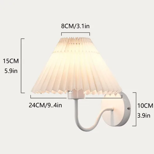 Vista 2 de Farol nórdico de pared para interiores, elegante aplique de pared de noche con pantalla de lino para dormitorio y sala de estar