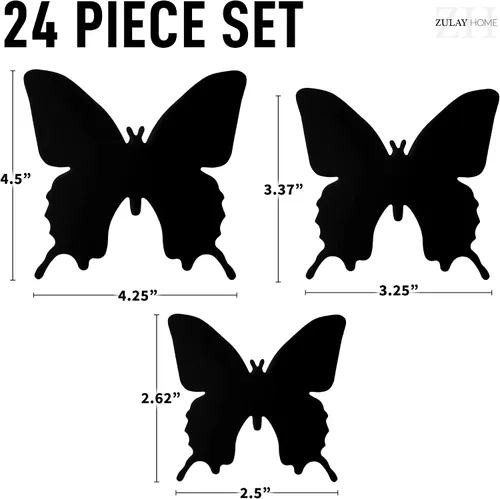 Vista 3 de Zulay Home Decoración de pared de mariposa 3D, 24 piezas con 3 tamaños diferentes, decoraciones extraíbles para habitación, cumpleaños, fiestas