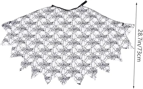 Vista 9 de MUCKLILY 2pcs Children's Spider Web Cape Halloween Child Costume Halloween Costume Cape Gothic Spiderweb Cape