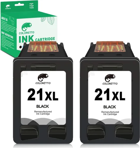 Vista 7 de COLORETTO Cartucho de tinta remanufacturado de repuesto para HP 21XL 22XL para HP Officejet 4315 J3680, Deskjet 3915 3930 D1341 D1420 D1520 D1560