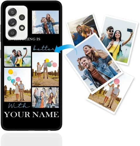 Vista 9 de Funda de teléfono personalizada para Samsung Galaxy A52s 5G/Galaxy A52, funda para teléfono con foto, funda protectora de TPU suave, funda Black 1
