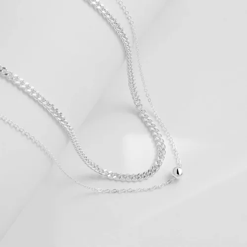 Vista 43 de Collares en capas para mujer, chapados en plata, delicada cuerda torcida de serpiente, delicado collar en capas, gargantilla de diferentes
