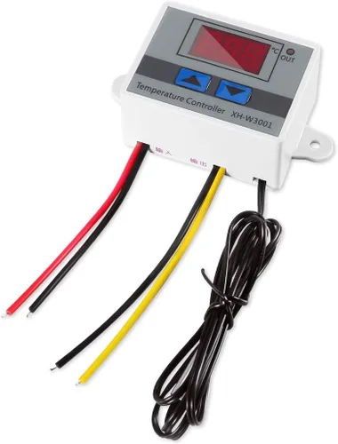 Vista 6 de UMLIFE 2 piezas XH-W3001 módulo controlador de temperatura LED digital, interruptor termostato digital con sonda impermeable, termostato electrónico