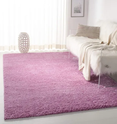 Vista 22 de SAFAVIEH Colección August Shag - Alfombra de área de 6 x 9 pies, color lila, diseño sólido, no desprende pelusa y de fácil cuidado, grosor de 1.2
