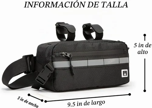 Vista 2 de ROYALFAIR Bolsa impermeable para manillar para bicicletas de niños, bolso cruzado convertible (negro)