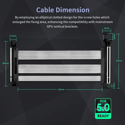 Vista 5 de Cable de elevación PCIE ConnBull (150 mm)