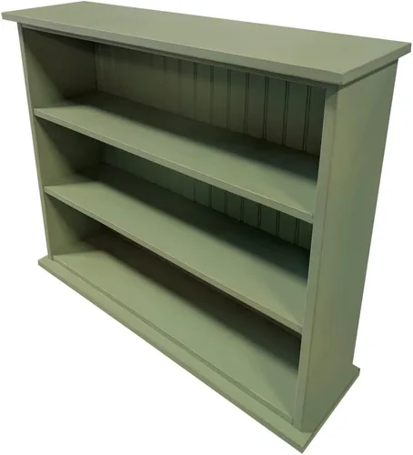 Vista 13 de Sawdust City Estantería de madera maciza (salvia maciza) 36" W x 10" D x 32" H, Three Openings, Ships in 3 Pieces, Assembly Required Verde sólido