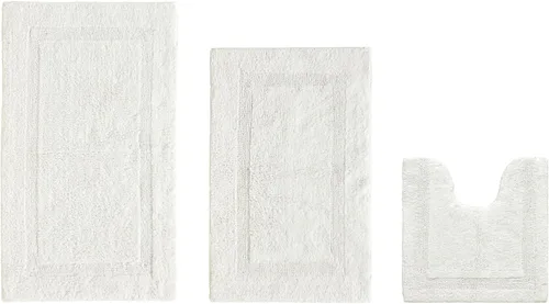 Vista 425 de Better Trends - Juego de 2 alfombras de baño 100% algodón, extra suaves, con borlas, de 17" x 24", alfombra de baño superabsorbente y reversible