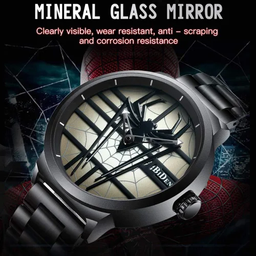 Vista 3 de Gosasa Reloj de pulsera de hombre araña de lujo de acero inoxidable para hombre