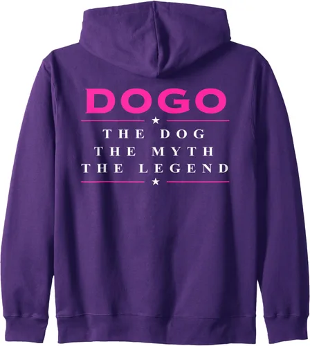 Vista 7 de Dogo Argentino Dog Sudadera con capucha con cremallera Dogo Argentino The Myth, Negro