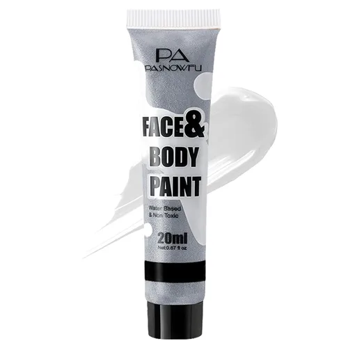 Vista 23 de Pintura blanca para el cuerpo de la cara, pintura corporal a base Blanco