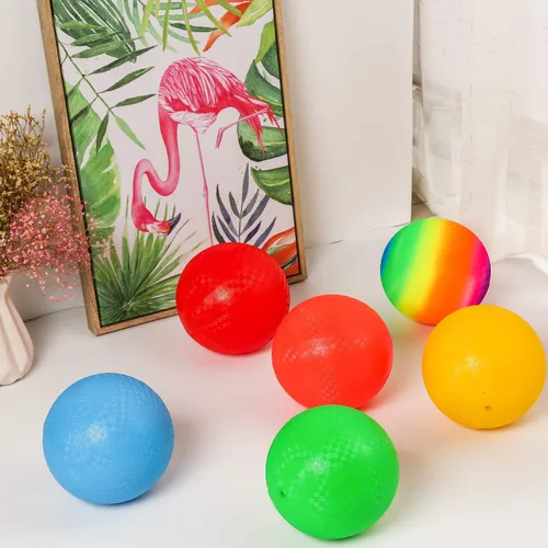 Vista 2 de Ogrmar 6 bolas de juego de 8.5 pulgadas con 1 bomba de mano para niños y adultos Dodge Ball, kickball, balonmano, campamentos, picnic
