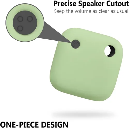 Vista 4 de Geiomoo Funda de silicona compatible con Tile Mate 2024, Tile Mate 2022, funda protectora con mosquetón (verde luminoso)