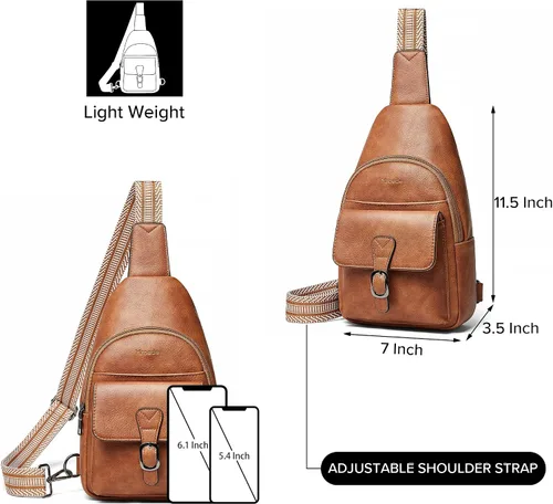 Vista 3 de Mroede Crossbody Bags for Women Men Sling Bag 5 Pockets Fanny Pack Sling Backpack Chest Daypack Travel Purse Anti Theft