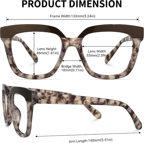 Vista 4 de Zeelool Gafas cuadradas de gran tamaño con montura completa de acetato para mujeres y hombres Milledge ZWA814760